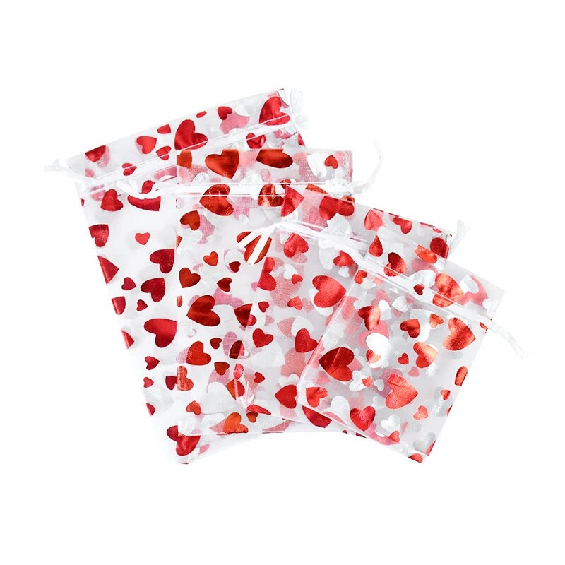20 pcs Red Heart 💖 Organza Favor Bags