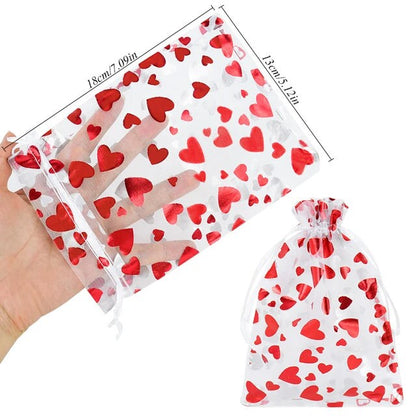 20 pcs Red Heart 💖 Organza Favor Bags