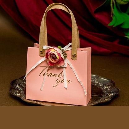 10 pcs - Pink Thank You Paper Gift Bags