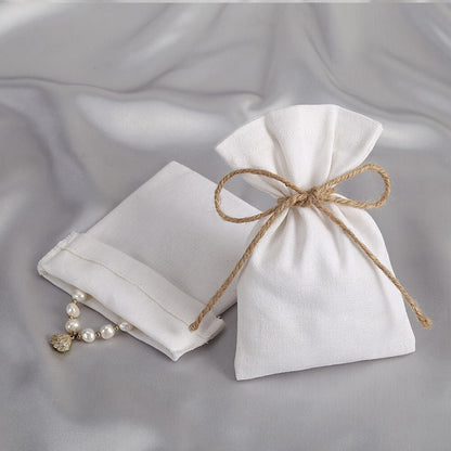 10 pcs -  Cotton Burlap Wedding Favor Bags