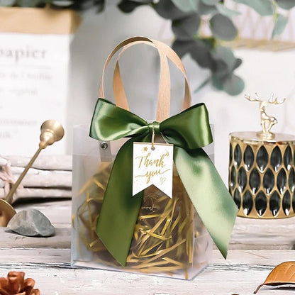 5 pcs - Transparent Gift Bags with Bow Ribbon