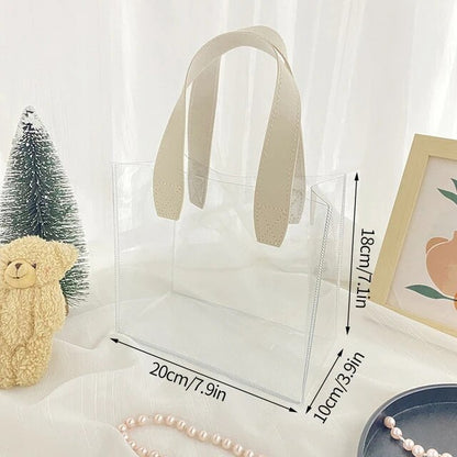 5 pcs - Clear Transparent Gift Tote Bags